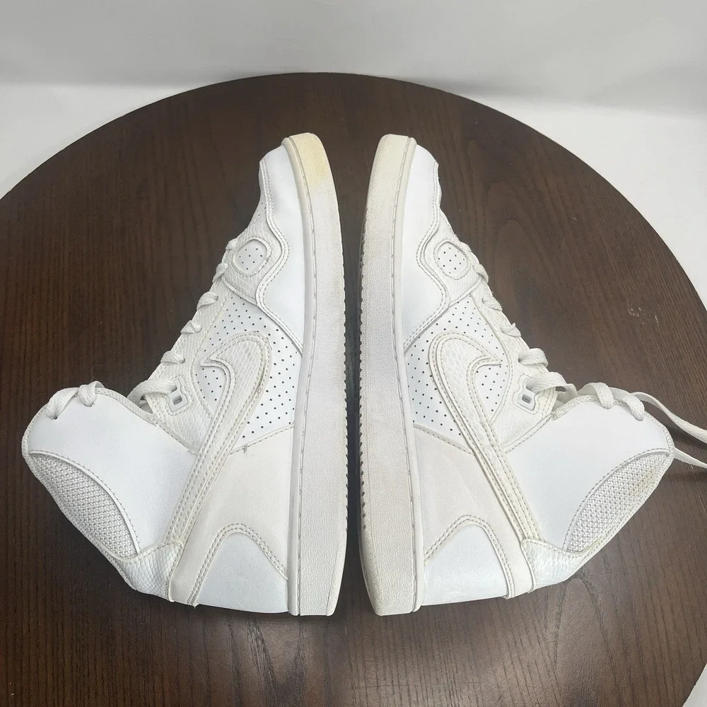 Nike Son of Force Mid Shoes‎ Women's 9 Triple White Athletic Sneakers 616303-115